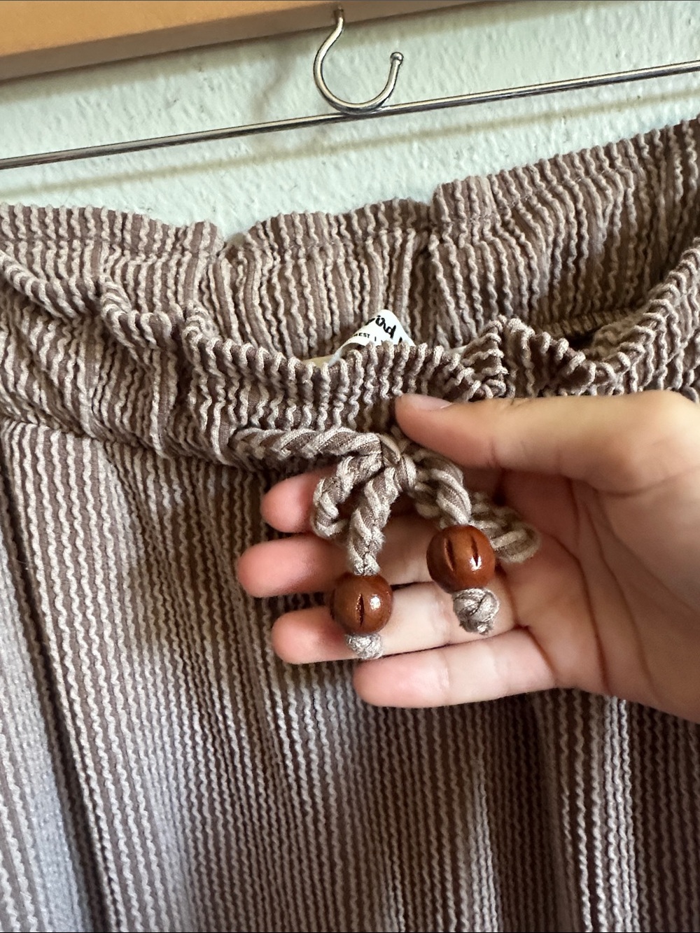 Three Bird Nest Taupe Drawstring Maxi Skirt - Picture 3 of 6